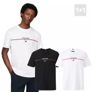 [2장 SET] 타미힐피거 플래그 로고 반팔티셔츠