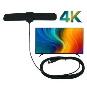 4K UHD 실내 TV안테나 디지털 지상파 티브이 디지탈 캠핑카 창문 실외 야외 수신기 UHF VHF