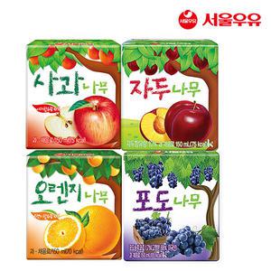 서울우유 사과나무 포도 오렌지 자두 150mlx24개