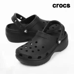 크록스 클래식 플랫폼 클로그 여성 샌들 블랙 206750-001