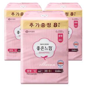 좋은느낌 오리지널 울트라슬림 날개 중형 (36+8) 44매 X3개