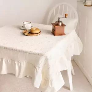 플로레 레이스 프릴 사각식탁보 테이블보 4인 130x150cm