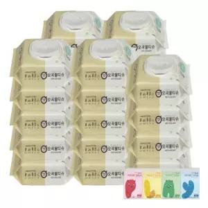 깨끗한나라 오곡 물티슈 캡형 100매 24개+포켓 휴대티슈 10매 4개