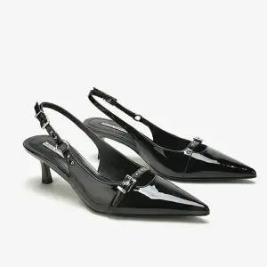 [하프클럽/] 스틸레토 스트랩 미들 힐 펌프스 0168