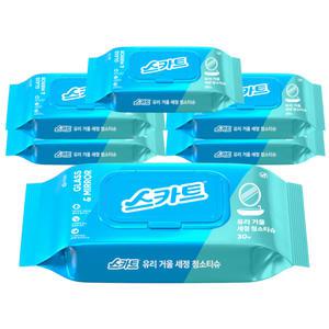 스카트 유리 거울 세정 청소티슈 30매  6팩 (180매)