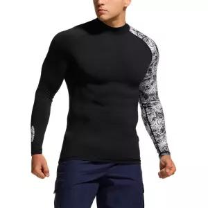 테슬라 남성 배색 래쉬가드 긴팔 수영복 TM-MSR41