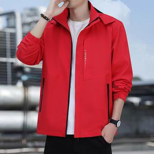 바람막이 봄 여름 경량 점퍼 잠바 자켓 재킷 남자 남성 빅 레드 얇은 캐주얼 방수 윈드 브레이커 가을 겨울