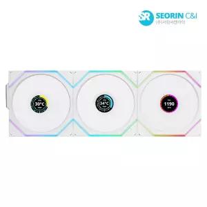 [서린공식] 리안리 UNI FAN TL Wireless LCD 120 리버스 화이트 3팩