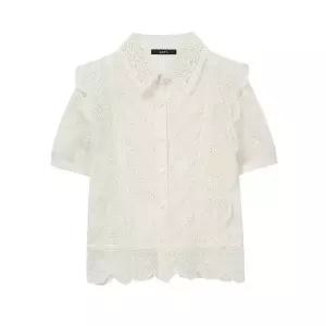 [GGPX]펀칭 레이스 카라 블라우스 (GPBBA001D)