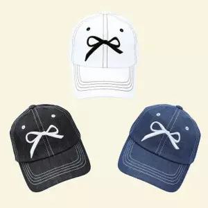 국내생산 5-9세용 순면 리본 유아모자 챙모자 캡모자 유아썬캡 썬햇 청모자