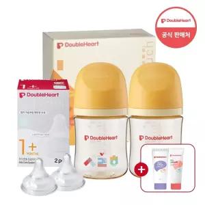 더블하트 모유실감 헤리티지 160ml 트윈세트 (젖병2+젖꼭지2)
