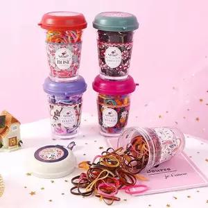 보틀 머리끈 헤어끈 머리 묶기 고무줄 세트 130pcs 머리고무줄 고무줄머리끈 아기머리끈