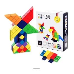 매직큐브 큐블로 믹스 100 자석블럭 MIX100C 활용스티커포함 믹스100P 자석큐브 정품