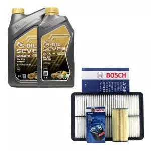 메온셀 그랜드카니발R 디젤 엔진오일 에스오일 세븐골드RV 5W30 7리터 보쉬 필터 세트