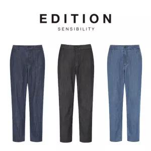 [롯데백화점]에디션 SS 남자여름바지 테이퍼드핏 크롭 밴딩 데님 팬츠 3종 1택 NEF2DP1621 DR4488