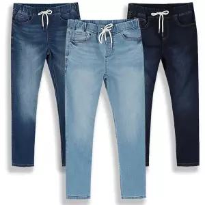 [디바옴므]스트링 강력 스판 워싱 9부 밴딩 청바지 데님 팬츠