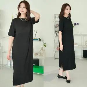 쉬즈마담 N2391 쿨인견 2단배색 주름원피스 리조트룩 88까지