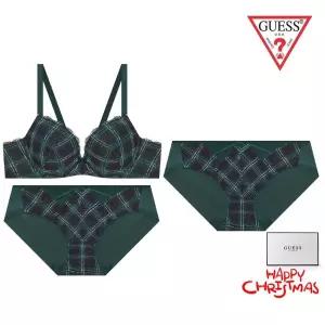 [롯데백화점]게스 [선물/쇼핑백동봉] 홀리데이 체크 브라1+팬티2 속옷세트 GDWBRB11GDWBPB11