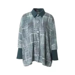 [롯데백화점]몬테밀라노 카라배색 나염 오버블라우스 MK309B1201A