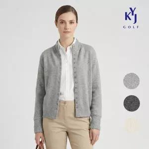 [김영주골프] 봄가을 레이스 니트 하이넥 데일리 여성 니트 가디건 DQSLCA05