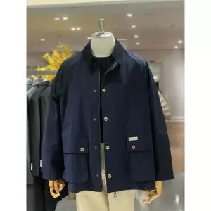 [킨록바이킨록앤더슨](광주신세계)킨록 X 에든버러 네이비 울 본딩 카라배색 필드 자켓 LJU58