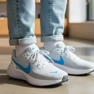 [나이키] 남성용 레볼루션 8 화이트블루 런닝화 남자 데일리운동화