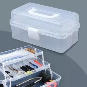 휴대용 투명 3단 멀티 정리함 공구함 수납함 화구박스/비상약구비통/구급상자/비상구급함/구급키트