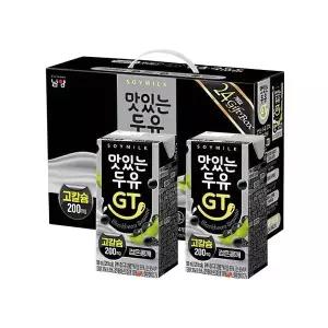 남양 맛있는 두유 GT 고칼슘 검은콩깨 190ml 총48팩 멸균두유
