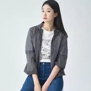 [지센] 여성 젤리 프린팅 바람막이 점퍼 LSJPO473_GR