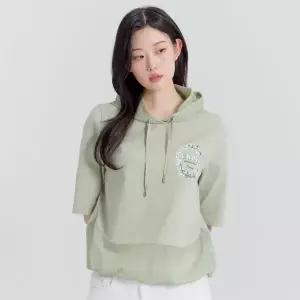 [하프클럽/](2컬러) 패치 후드 5부 티셔츠 LSTSP454