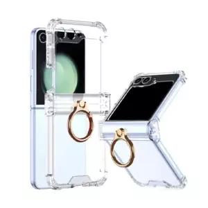 갤럭시Z플립7 6 5 4 3 힌지 골드링 투명 젤하드 케이