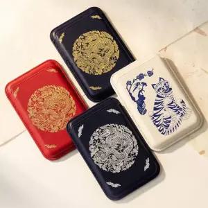 곤룡포 호작도 마그네틱 카드지갑 핸드폰 자석 카드지갑 한국 전통 외국인 선물