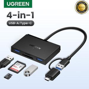UGREEN 카드 리더 4-in-1 USB3.0 Type-C to USB-ATFSD OTG 어댑터 메모리 (노트북 맥북 아이폰1516 삼성 안