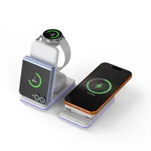 플러온 W1 무선충전 3in1 거치대 스마트폰 워치 무선이어폰 3015FWC