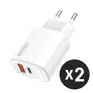[1개+1개] 스피디 PD 25W Gan PPS 2포트(PD+QC) 초고속 충전기