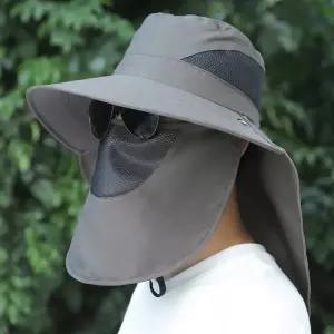 자외선차단 마스크 분리형 버킷햇 벙거지모자 얼굴가림 목덮개 밭일 야외작업