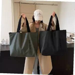 대용량 캔버스 숄더백 천 소재 에코백 직장인 출퇴근 가방 심플 디자인 빅사이즈