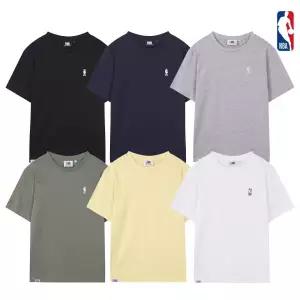 [롯데백화점]엔비에이 남녀공용 레귤러핏 스몰로고 베이직 반팔티셔츠 M62ST259