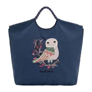 HOREANDWHOLE 홀앤홀 부엉이 자수 에코백 : 네이비 L size