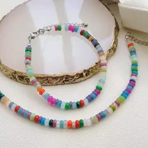 [써지컬스틸 마감 ] 핸드메이드 파스텔 멀티 원석 팔찌