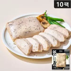 [BBQ] 부드럽고 촉촉하닭 닭가슴살 블랙페퍼 100g, 10팩