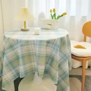 감성 체크무늬 식탁보(옐로우그린) 사각테이블보 테이블보 식탁커버