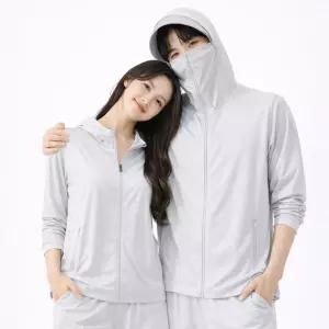 TLB 남녀공용 썬캡 일체형 아이스 후드집업 바람막이 자켓