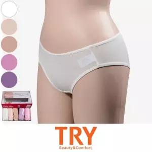(트라이)심플한 데일리 여성 미디 삼각팬티 (5매입)