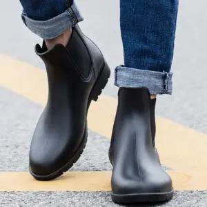 남성 2컬러 베이직 캐주얼 첼시부츠 데일리 레인부츠