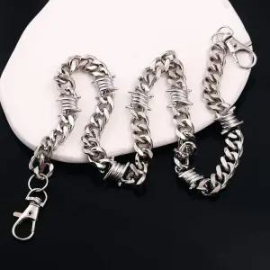 남성용 바이커 지갑 체인 남자친구 선물 튼튼한 포켓 원형 클라스프 포함 청바지용 바지 의류 액세서리