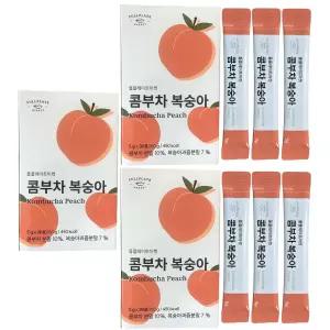 콤프차 곰부차 복숭아 맛 콤부차 저당 스틱 총 90포