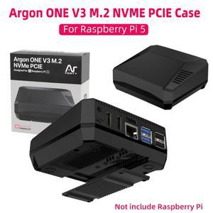 Argon ONE V3 M.2 NVME 케이스(Raspberry Pi 5용) 알루미늄 쉘 Bulit-in RPI PWM 팬 히트싱크
