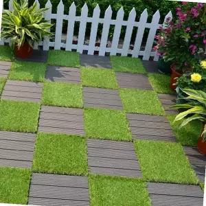 정원 마당 옥상 테라스 바닥 조립형 인조잔디 목재 패턴 데크 타일 바닥재 마감재