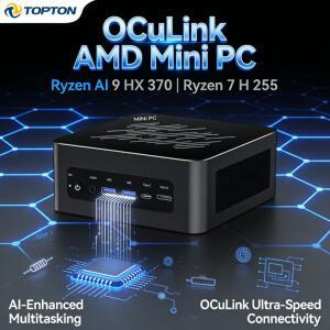 토프톤 게이밍 미니 PC OCuLink AMD 라이젠 AI 9 HX 370 R7 PRO USB4 2x2.5G LAN 2xNVMe 데스크탑 소형 컴